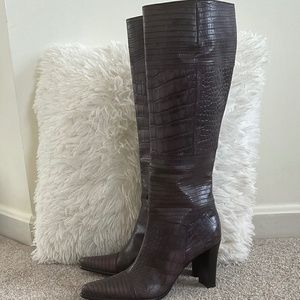 Via Spiga Brown Crocodile Boots Size 9 bought from Nordstrom
